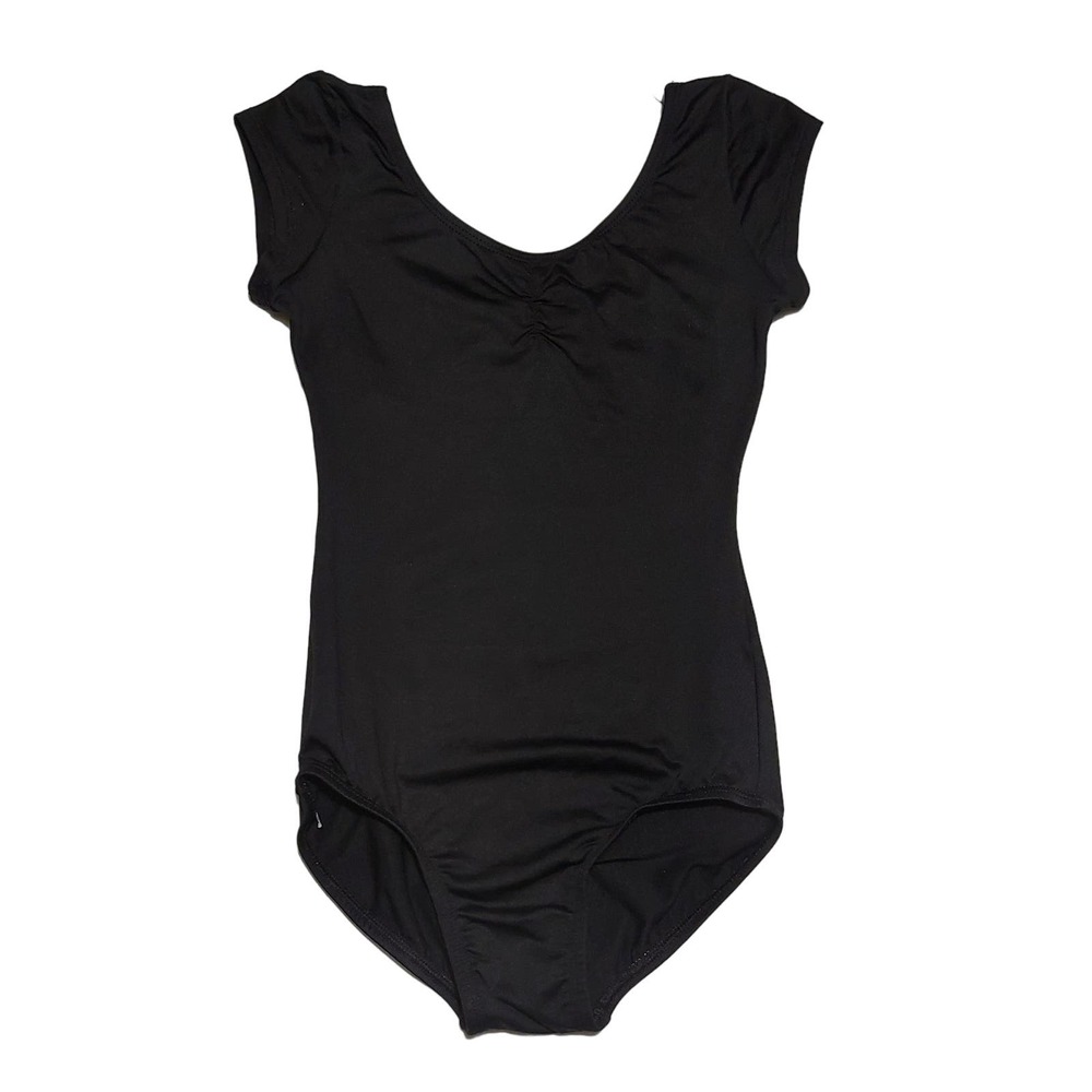 Body Wrappers pinch front cap-sleeved leotard